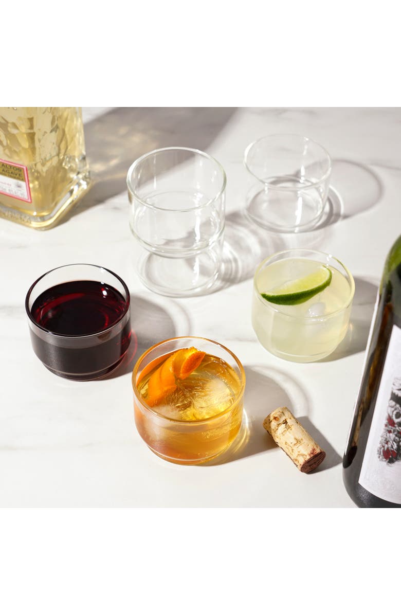 Viski Raye Crystal Bodega Glasses Set of 6, Alternate, color, Clear