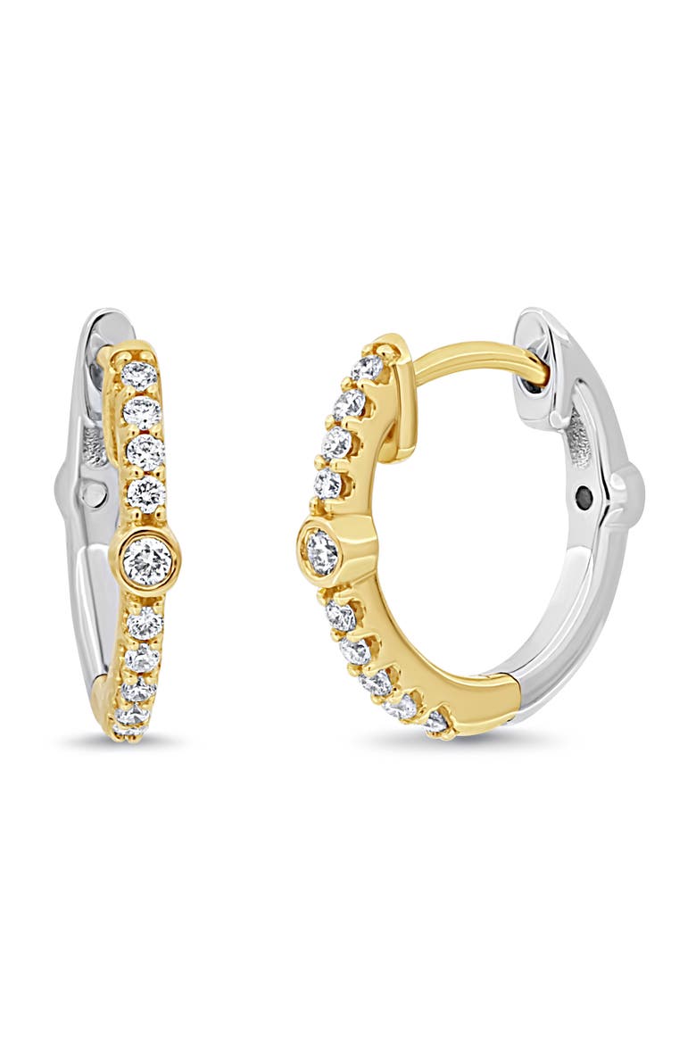 Maya Two-Tone 18K Gold Diamond Hoop Earrings, Main, color, 18K TWO TONE