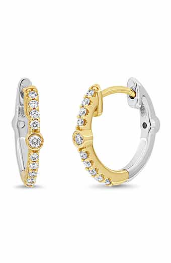Bony Levy Maya Two-Tone 18K Gold Diamond Hoop Earrings