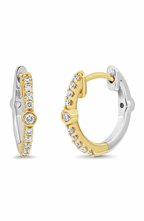 Bony Levy Maya Two-Tone 18K Gold Diamond Hoop Earrings