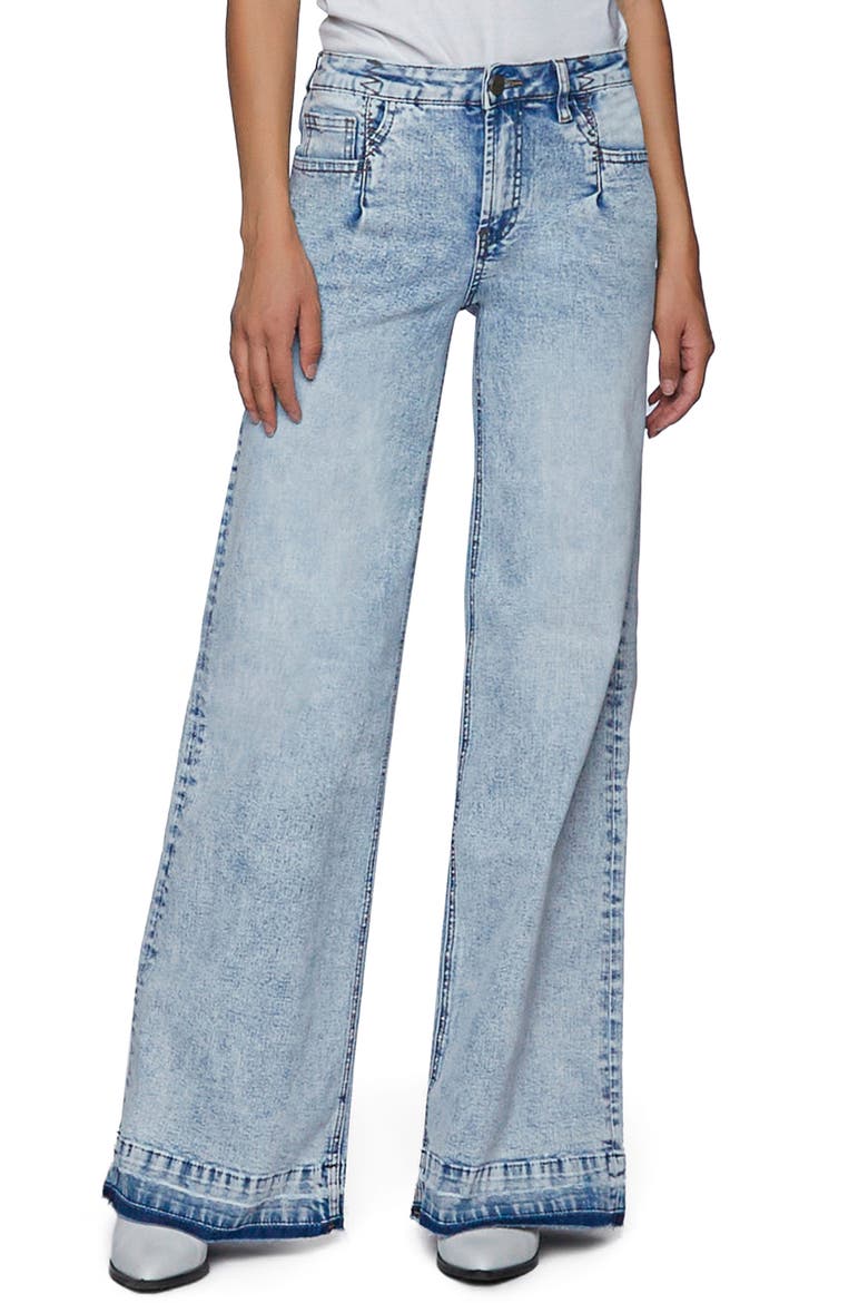 Released Hem Wide Leg Jeans, Main, color, DOWNTOWN BLUE