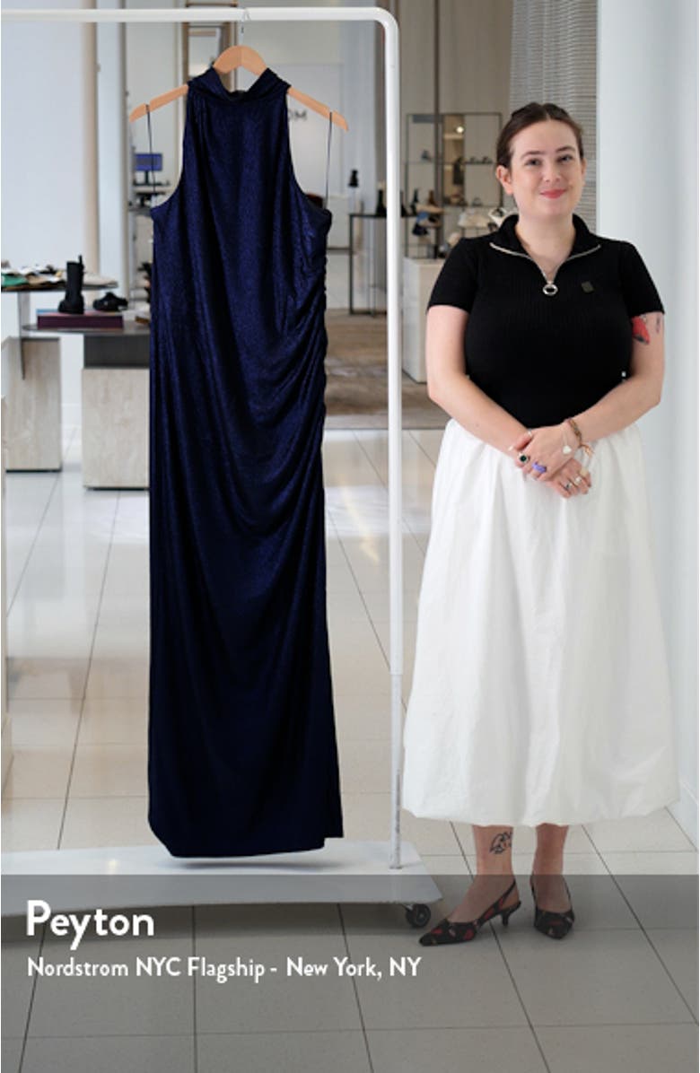 Metallic Sleeveless Column Gown, sales video thumbnail