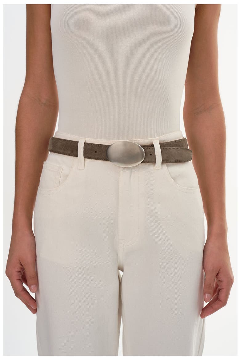 Marbella | Suede Belt, Main, color, Steel Grey