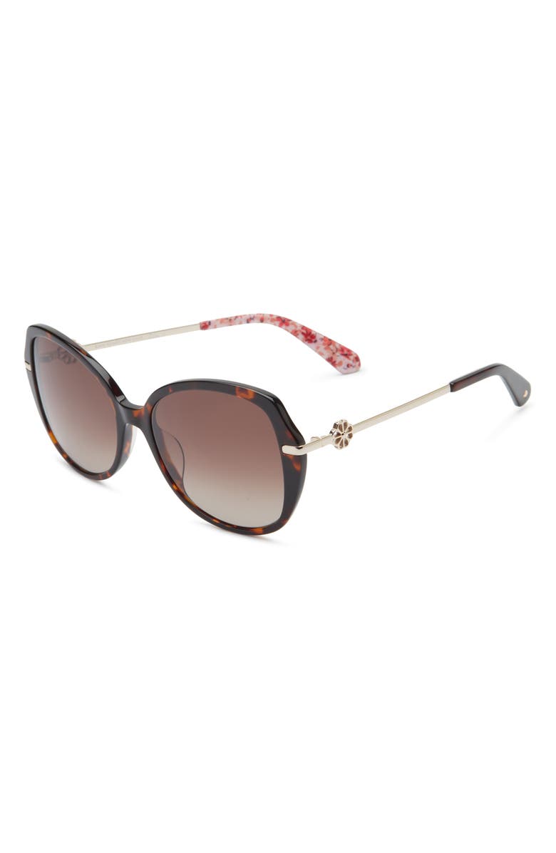Kate Spade New York taliyahgs 57mm round sunglasses, Alternate, color, Havana
