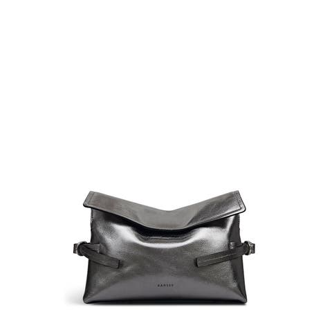 Fleet Street - Metallic Medium Flapover Clutch