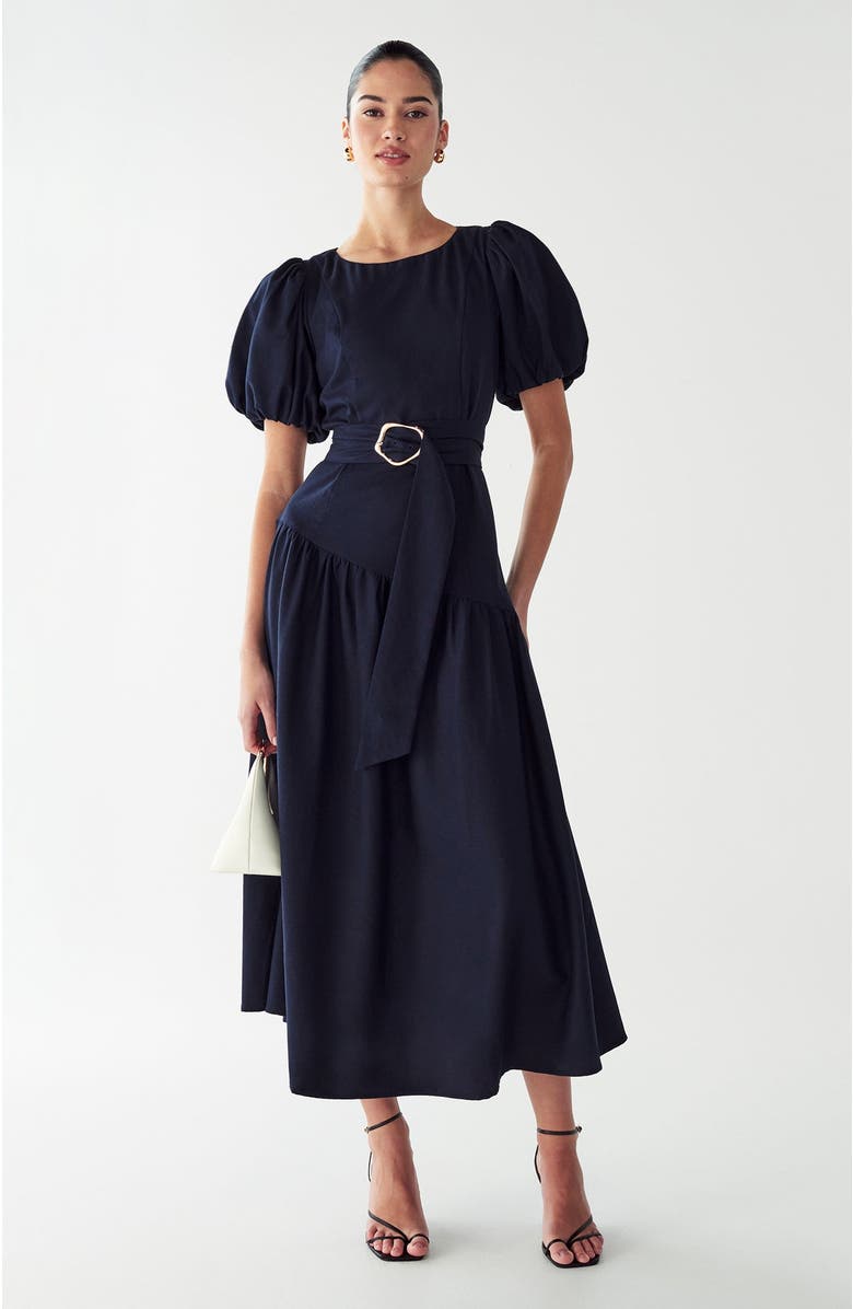 WILLA Elona Midi Dress, Alternate, color, Navy Blue