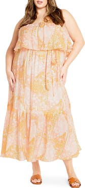 City Chic Pia Floral Strapless Maxi Dress