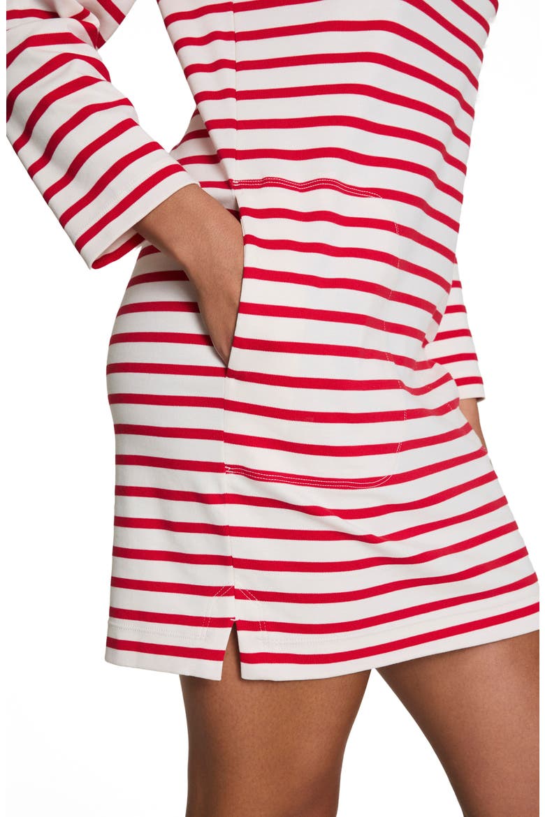 Cool Cotton Boatneck Dress, Alternate, color, YACHT STRIP RED