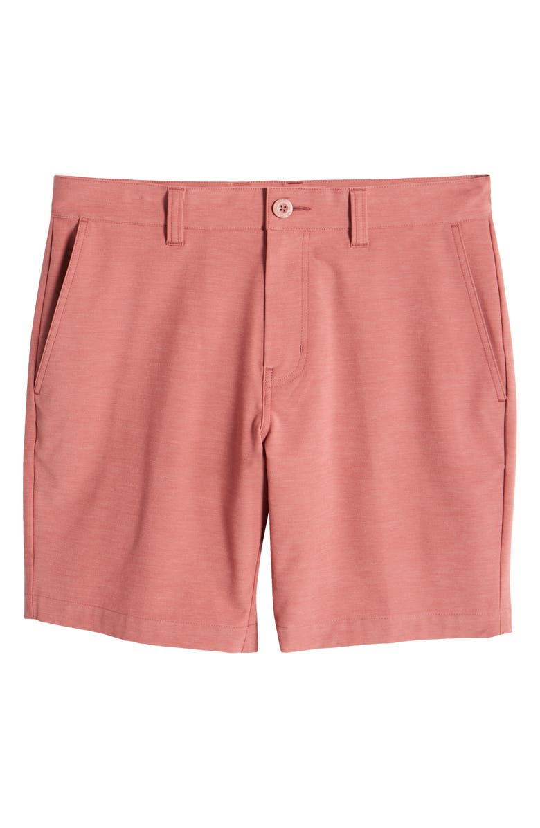 TravisMathew Open to Close Tech Chino Shorts, Alternate, color, Heather Roan Rouge