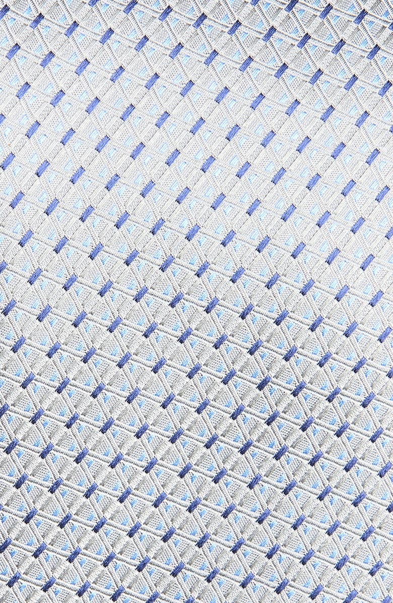 David Donahue Neat Silk Tie, Alternate, color, Gray