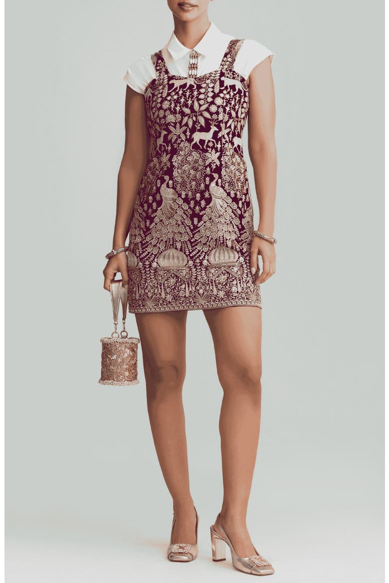 Naya Embroidered Minidress, Alternate, color, PURPLE