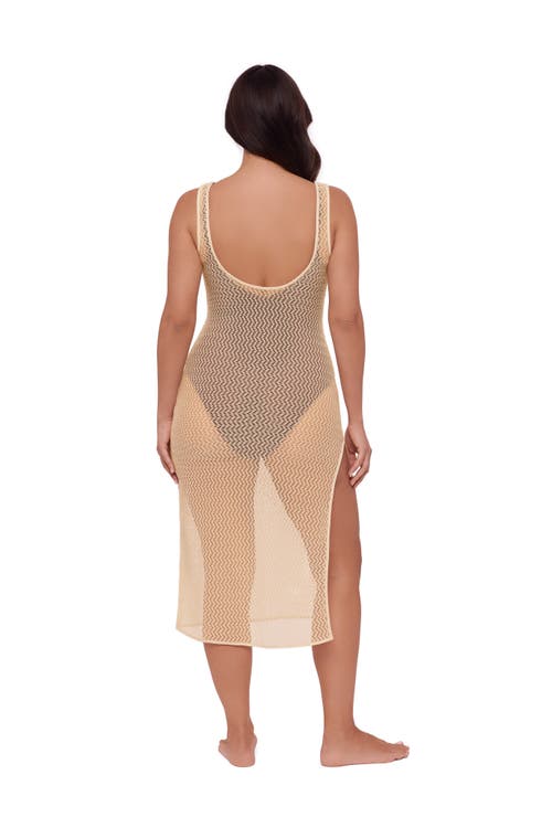 S3 Front Slit Crochet Coverup Dress In Multi