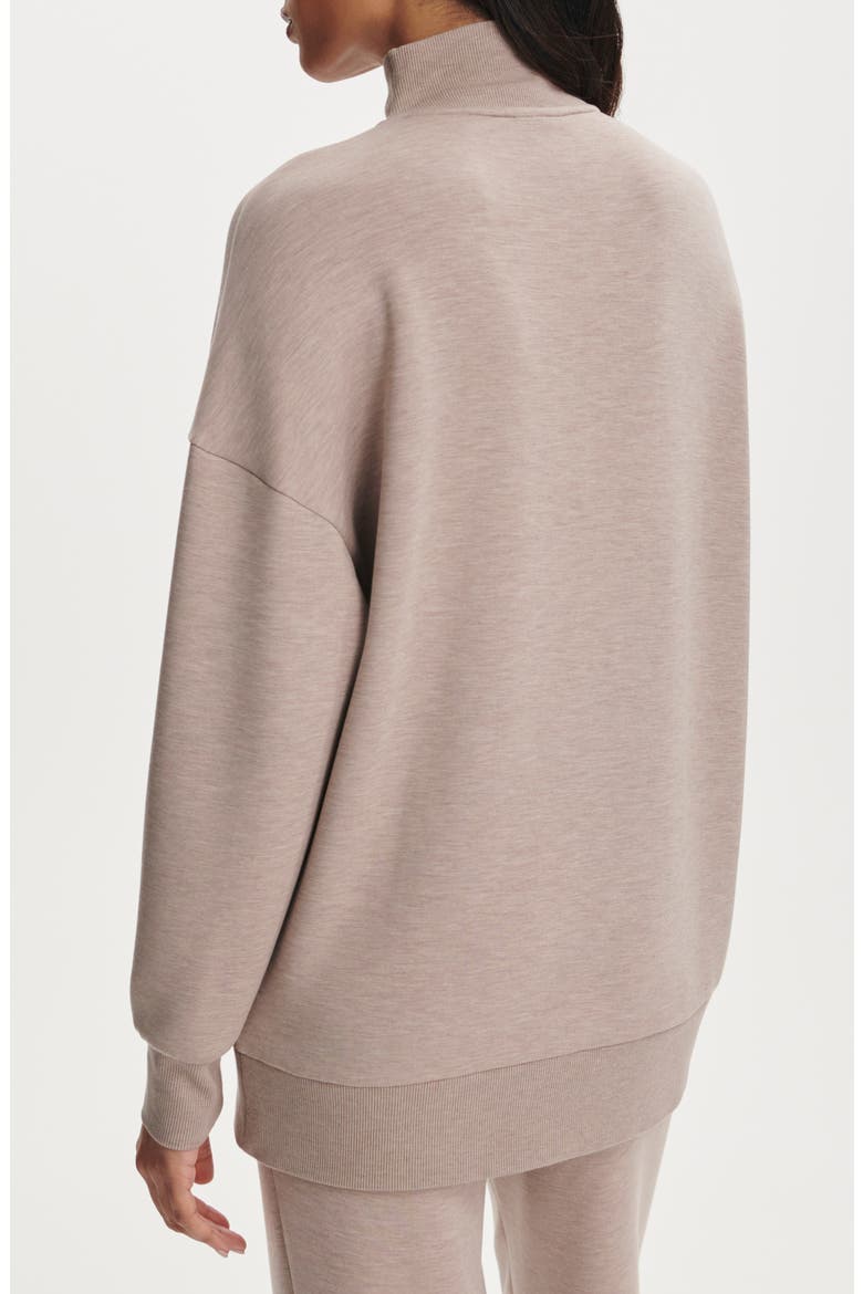 Masie Long Half Zip Sweatshirt, Alternate, color, TAUPE MARL