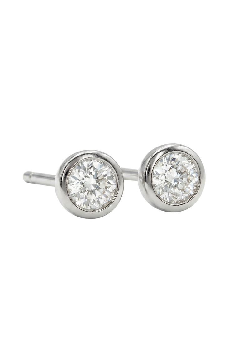 Lab Grown Diamond Stud Earrings, Main, color, SILVER