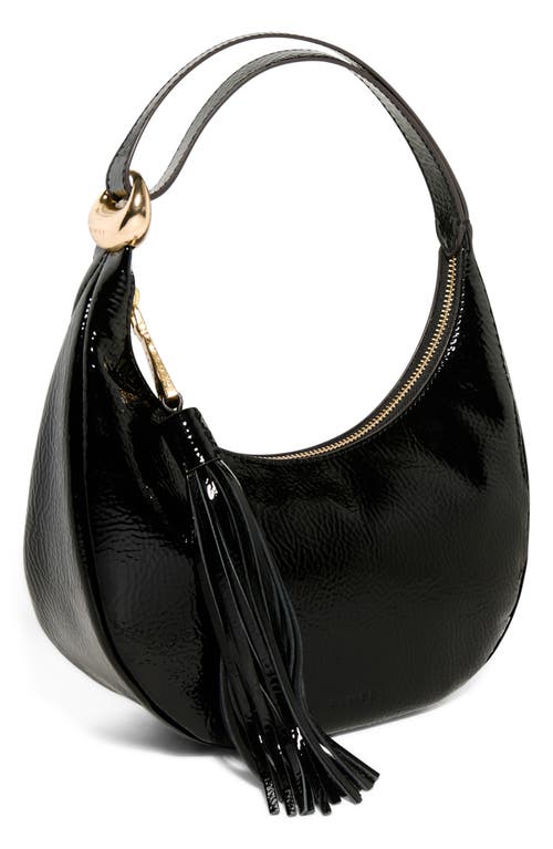 Aimee Bloom Bean Bag Leather Moon Bag In Black
