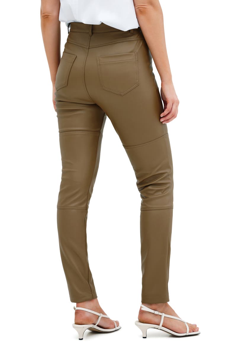 Marcella Mei Faux Leather Pants, Alternate, color, Taupe