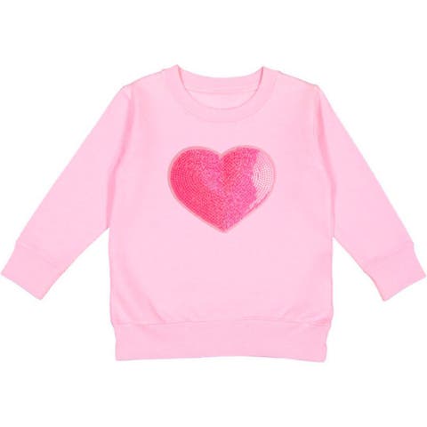 Heart Sequin Patch Valentine's Day Sweatshirt (Toddler, Little Kid & Big Kid)