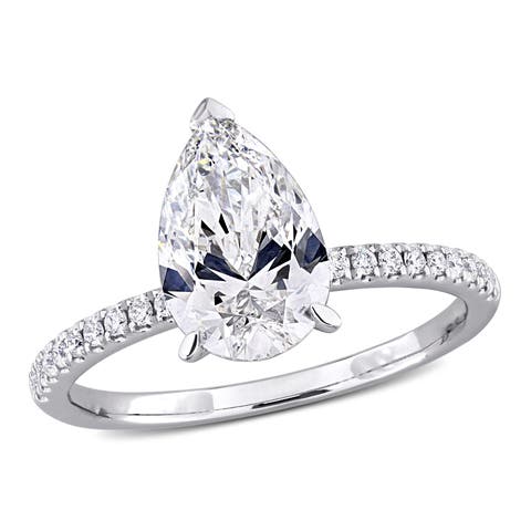 2-1/6 CTW Lab-Grown Diamond Pear Solitaire Ring 14k
