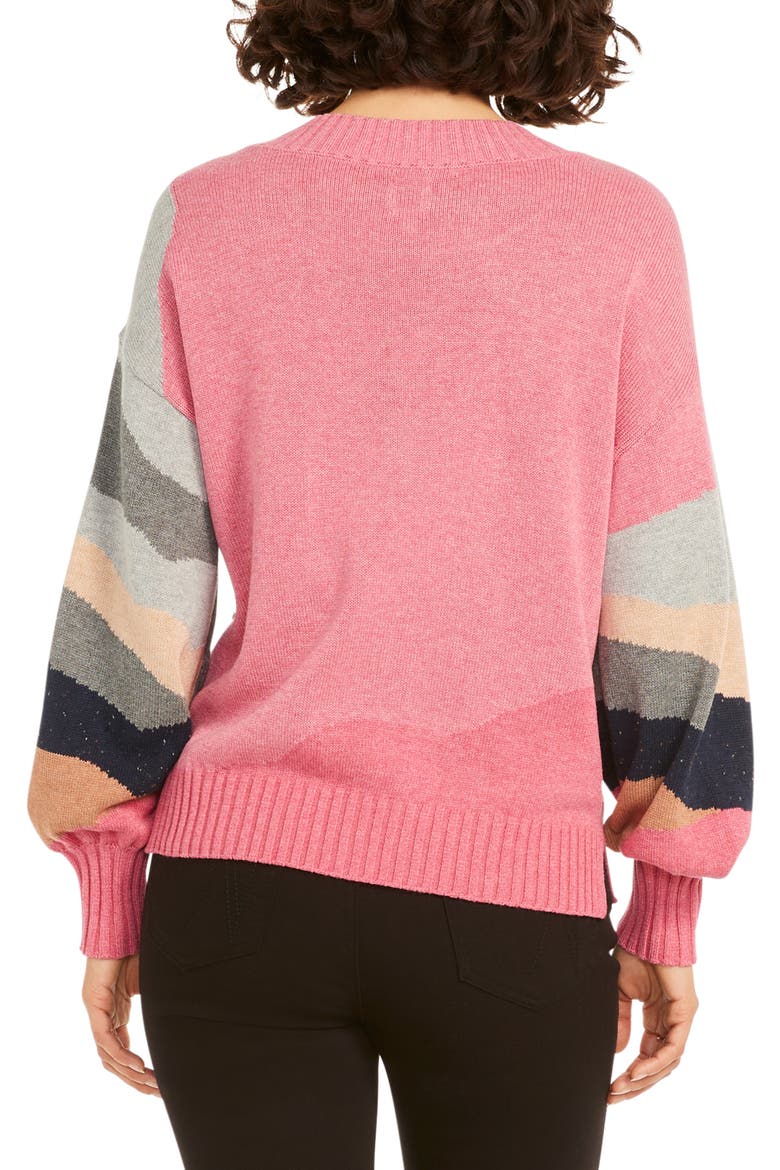 Vital Abstract Camo Cotton Blend Sweater, Alternate, color, PINK MULTI