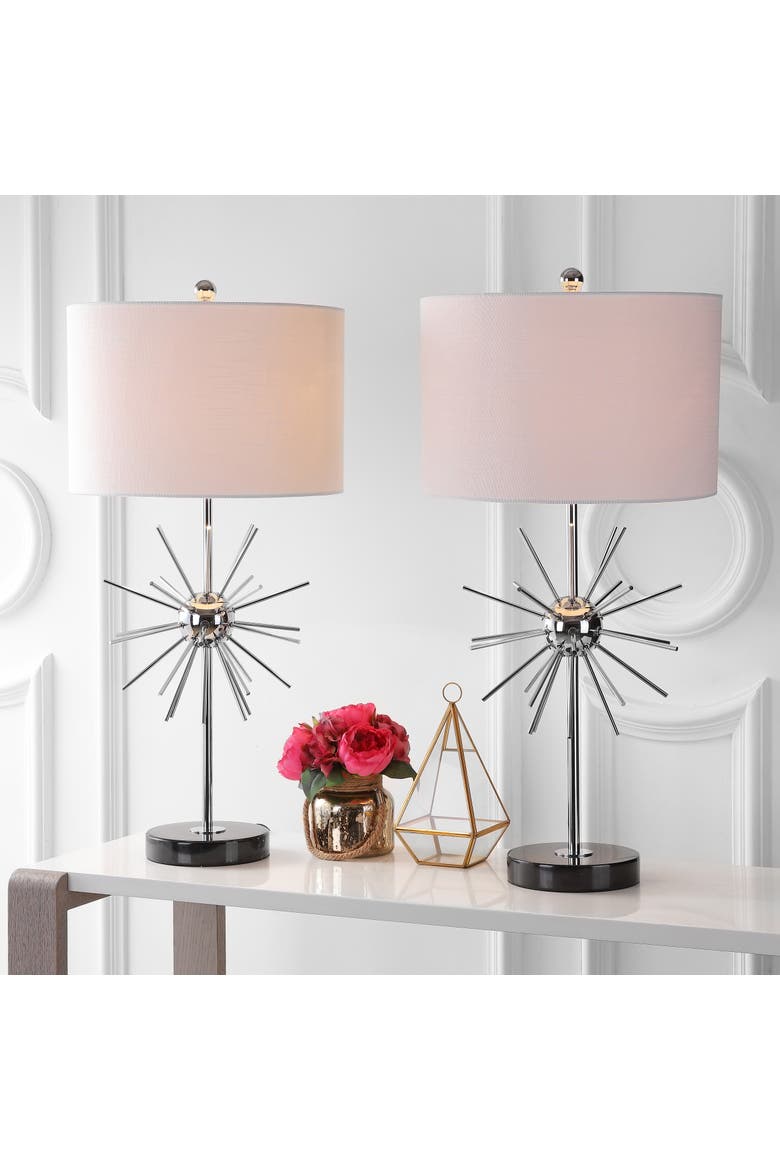 Aria 31.5" Metal/Marble LED Table Lamp, Chrome, Alternate, color, Chrome
