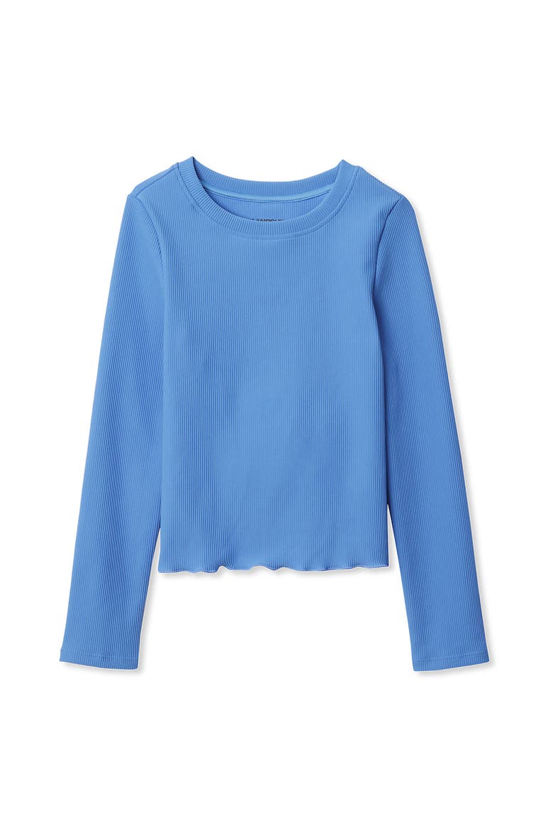 Girls Active Long Sleeve Rib Knit Top, Main, color, Sky Blue
