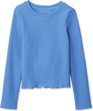 Lands' End Girls Active Long Sleeve Rib Knit Top