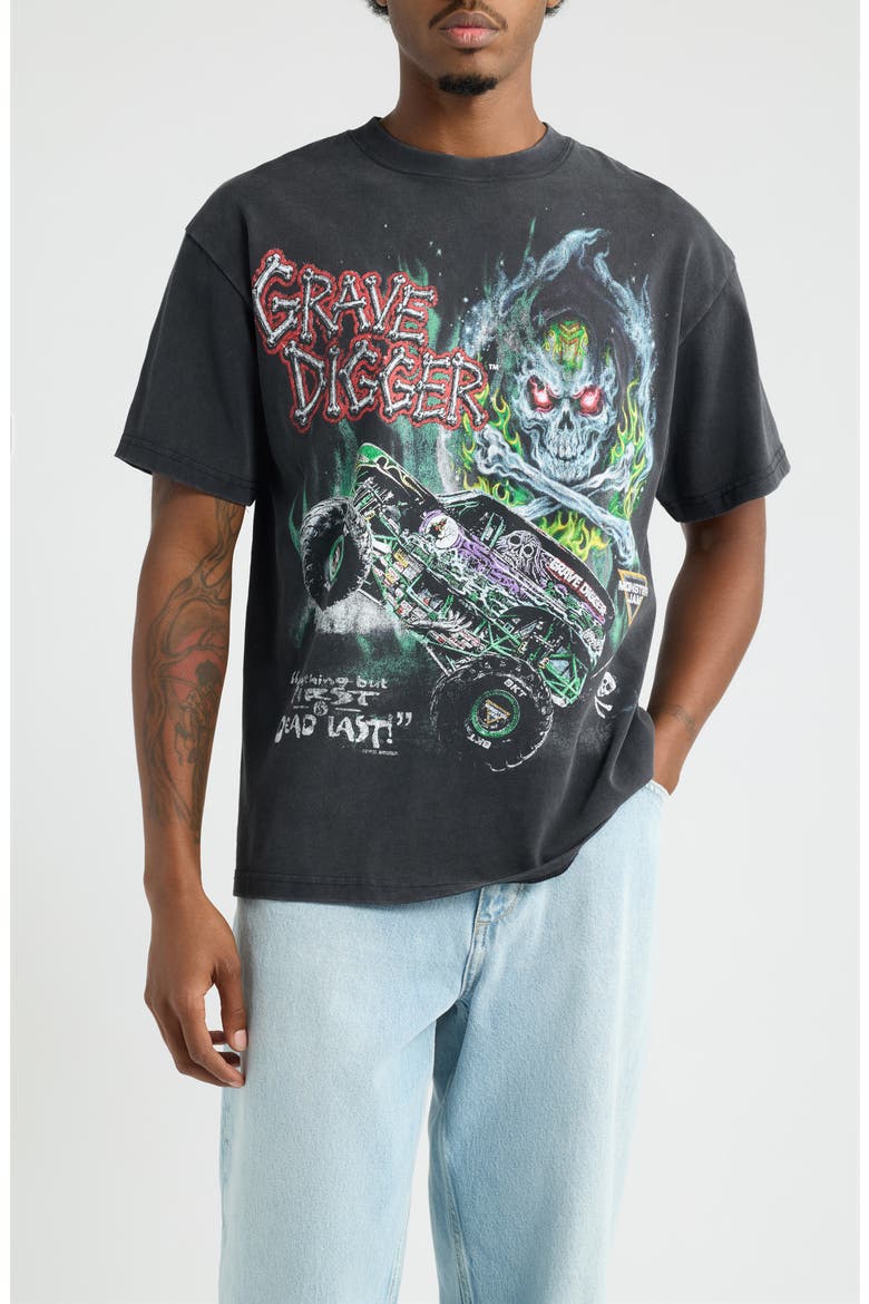 Grave Digger Monster Jam Graphic T-Shirt, Main, color, BLACK WASH