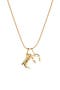 Gold Pendant Necklace - Cowboy Charm Necklace