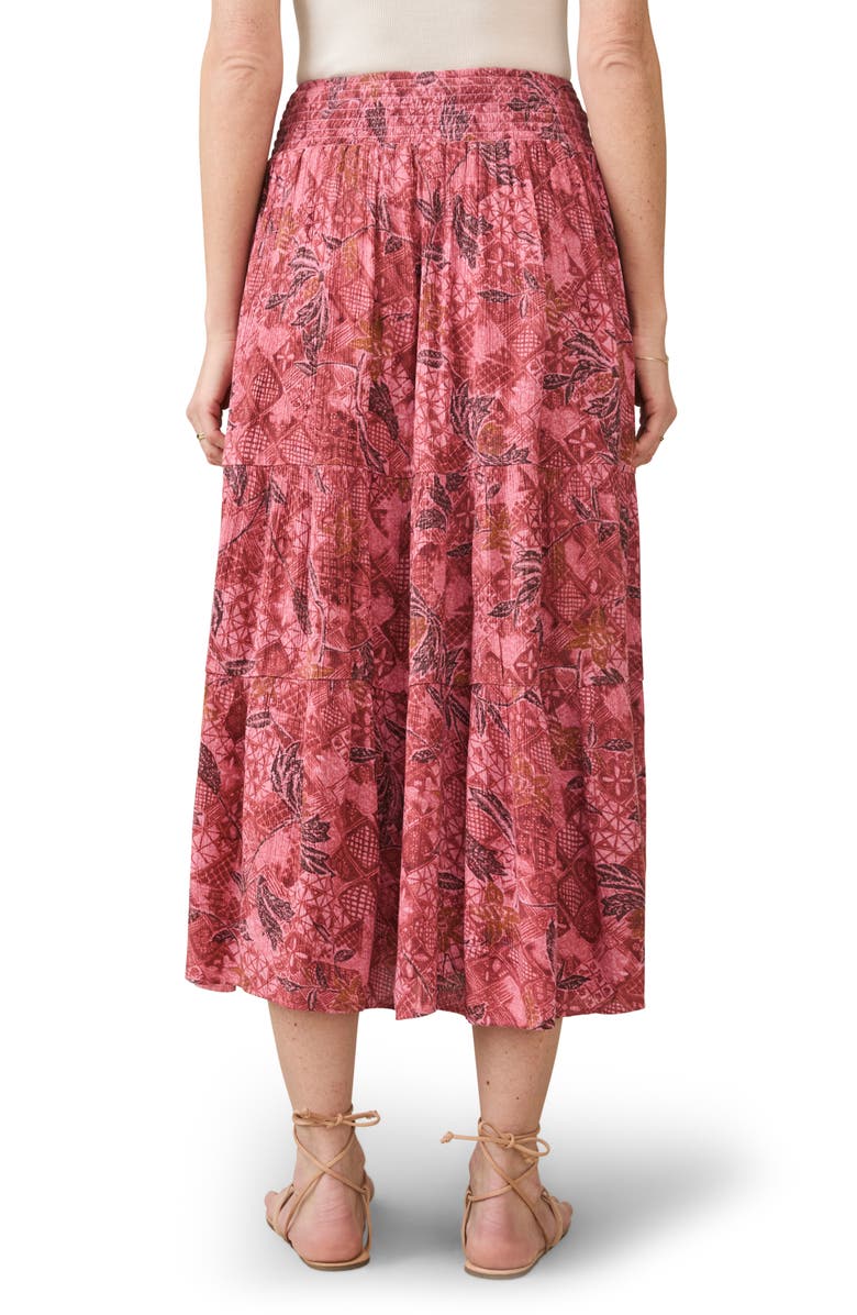 Faherty Woodstock Tiered Smocked Waist Skirt, Alternate, color, 
