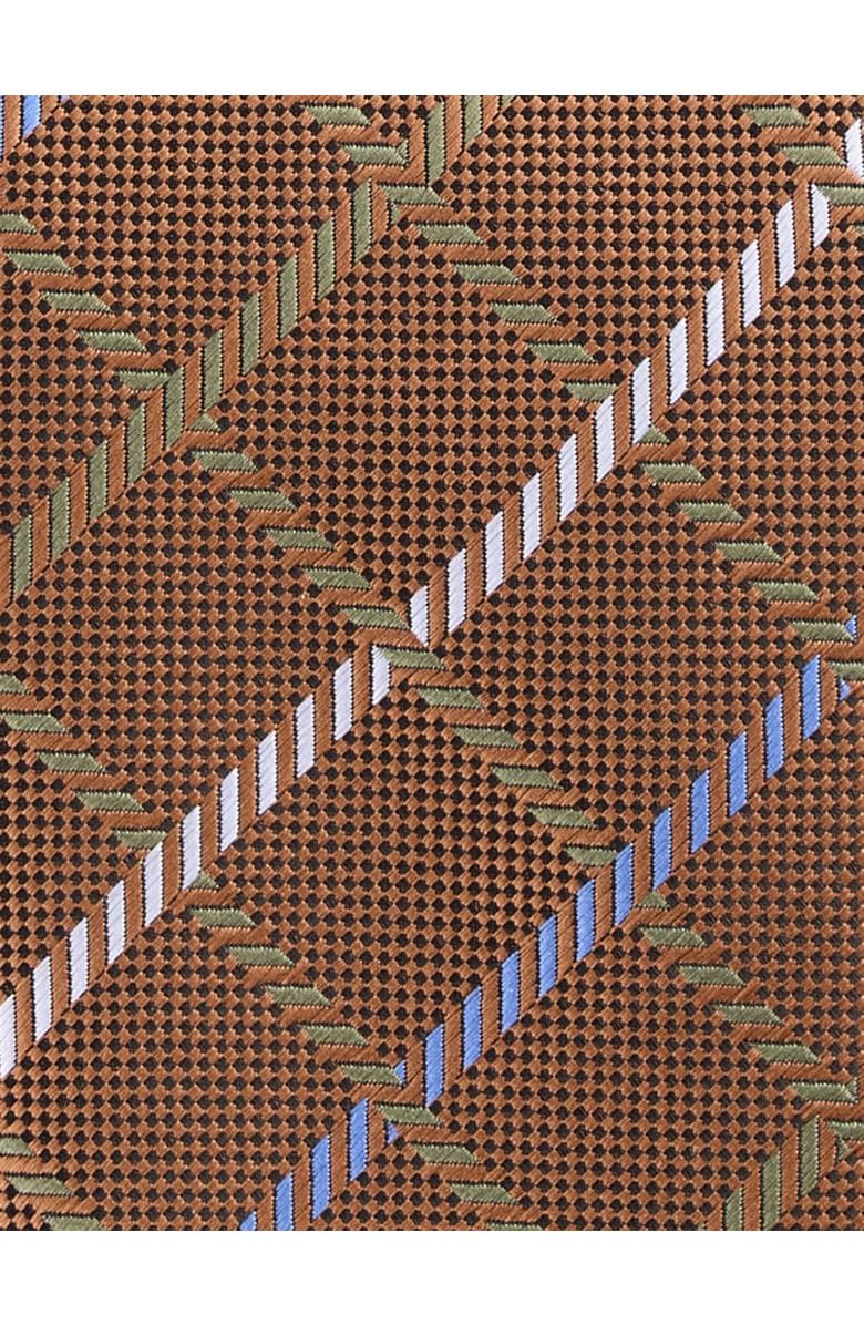 Oak Hill by DXL Grid Patterned Tie, Alternate, color, Brown