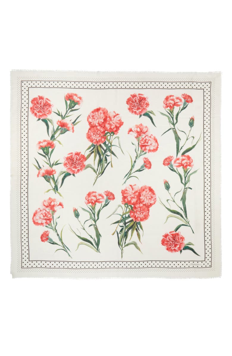 Dolce&Gabbana Floral Print Cashmere & Silk Scarf, Main, color,