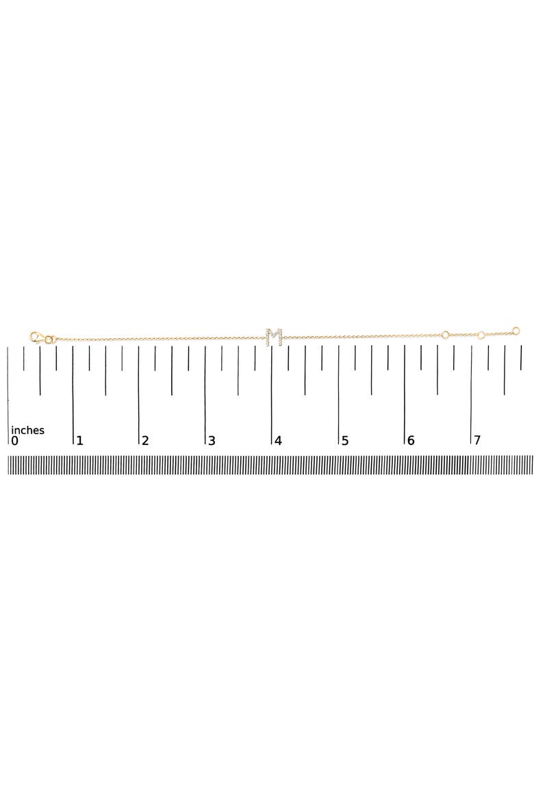 10K Gold Diamond Accent "A-Z" Initial Charm and Link Bracelet, Alternate, color, Yellow | M
