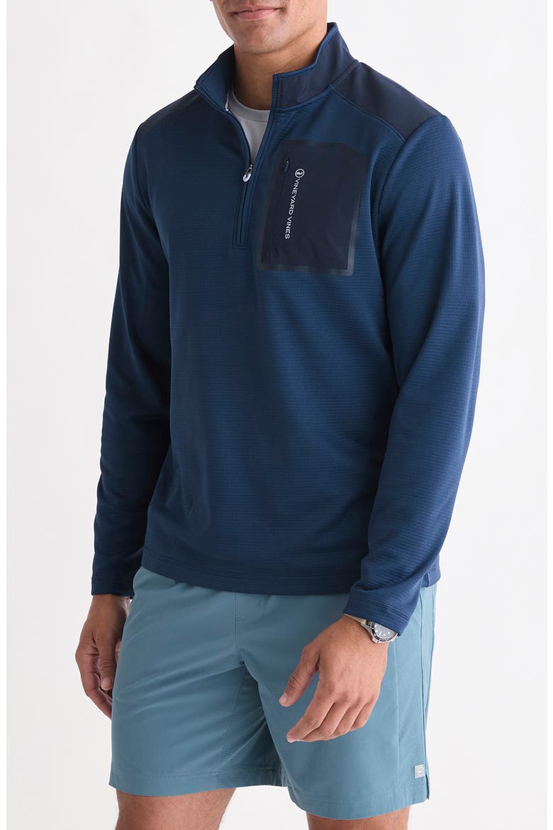 Grid-Tech Quarter Zip Pullover, Alternate, color, BLUE BLAZER