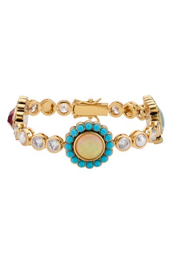 Kurt Geiger London Crystal Chain Bracelet In Multi