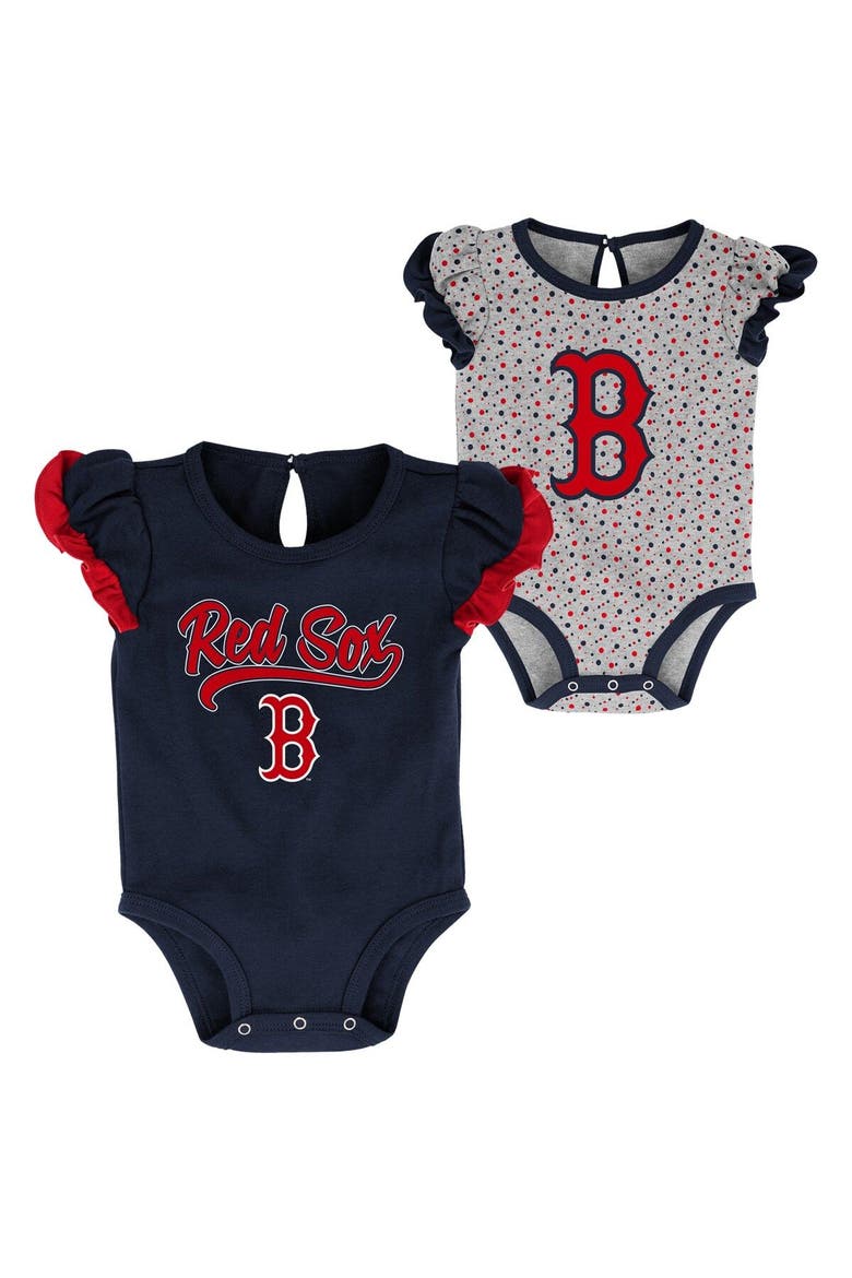 Newborn & Infant Navy/Heathered Gray Boston Red Sox Scream & Shout Two-Pack Bodysuit Set, Main, color, Navy