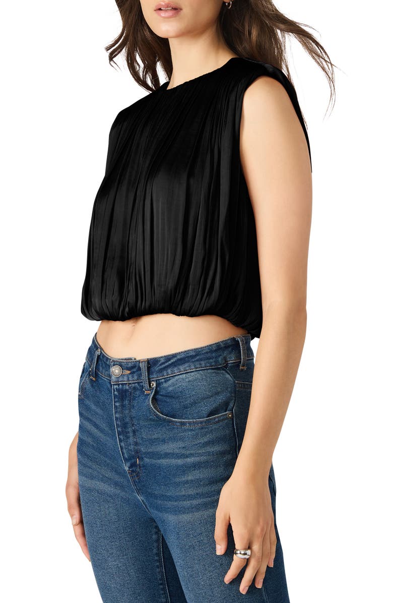 Steve Madden Milana Sleeveless Blouson Top, Alternate, color, Black