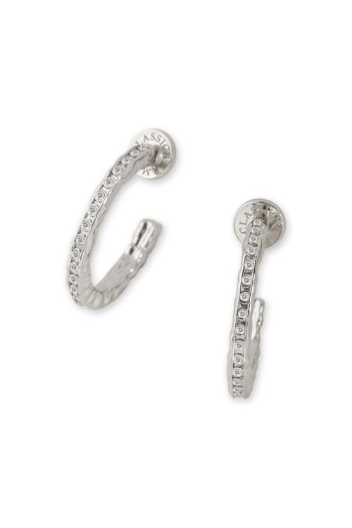 Classicharms Stella Molten Color Cubic Zirconia Hoop Earrings In Metallic