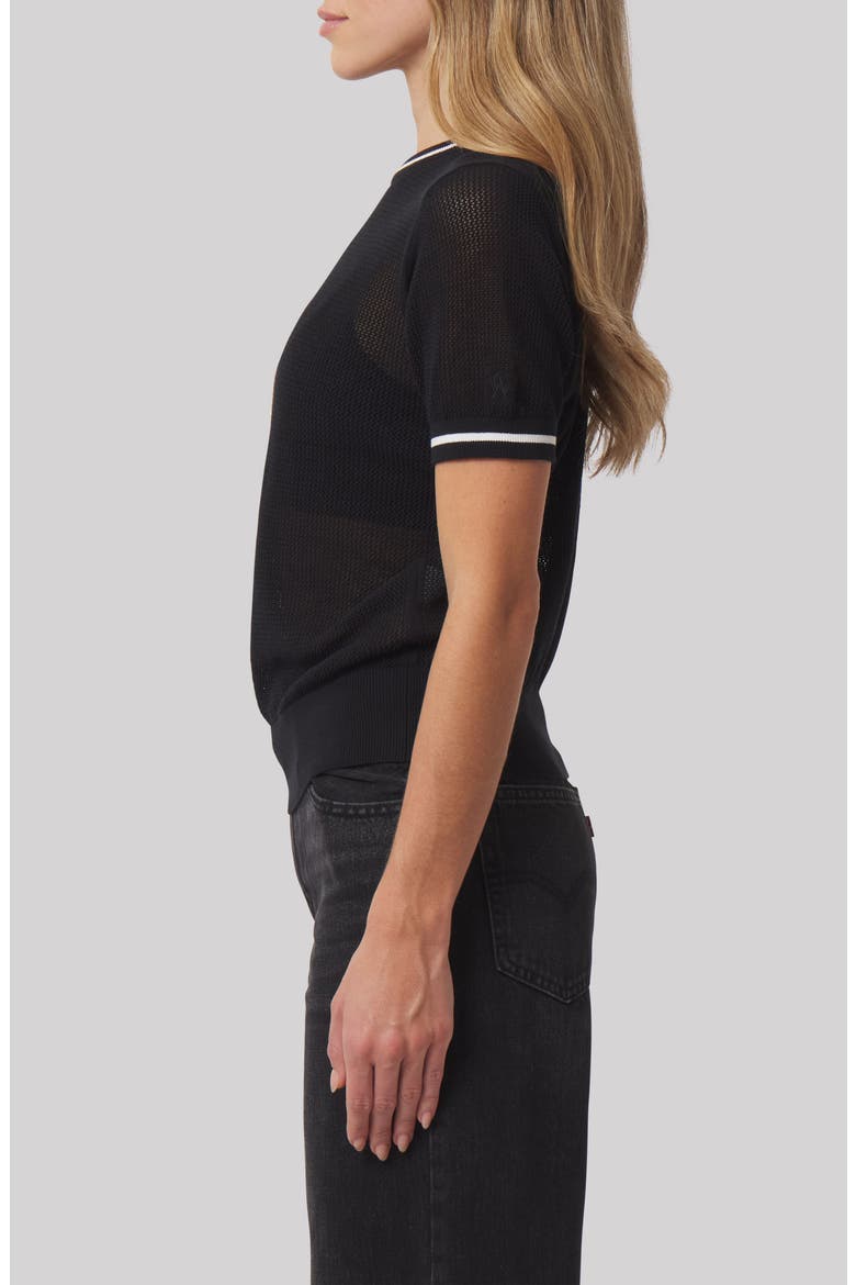 Sydney Cotton Mesh Golf T-Shirt, Alternate, color, BLACK WHITE