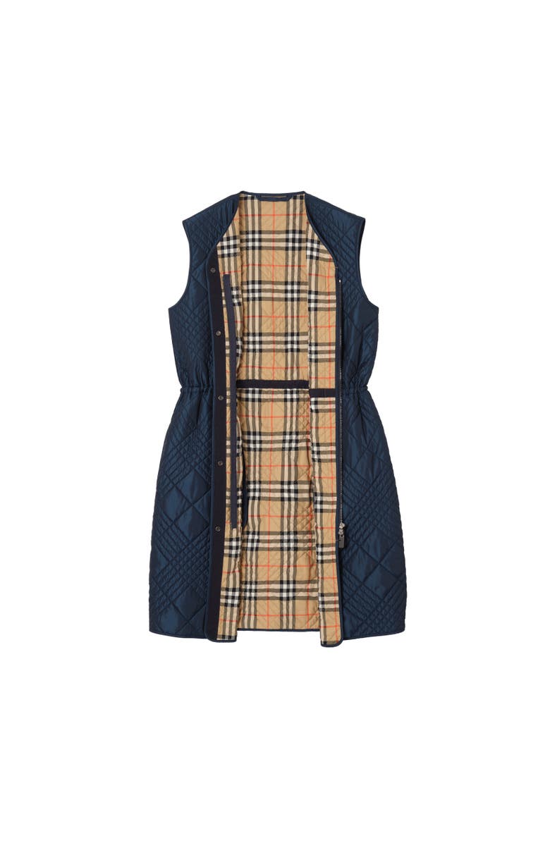 Burberry Micro Check-stitch Nylon Blend Gilet, Alternate, color, Silhouette Blue