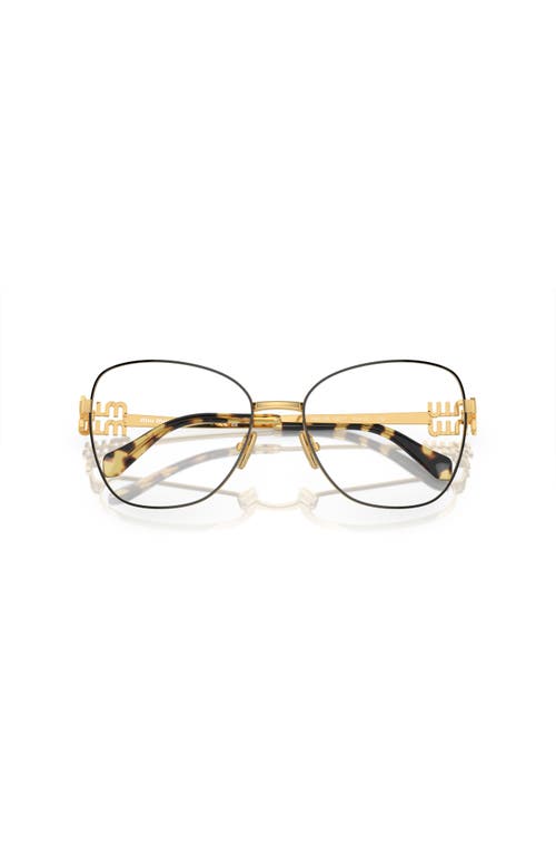 Miu Miu 56mm Pilot Optical Glasses In Gold