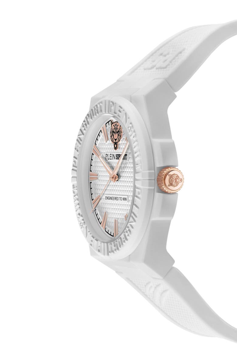PLEIN SPORT Laserstrike Nylon Strap Watch, 42mm, Alternate, color, White