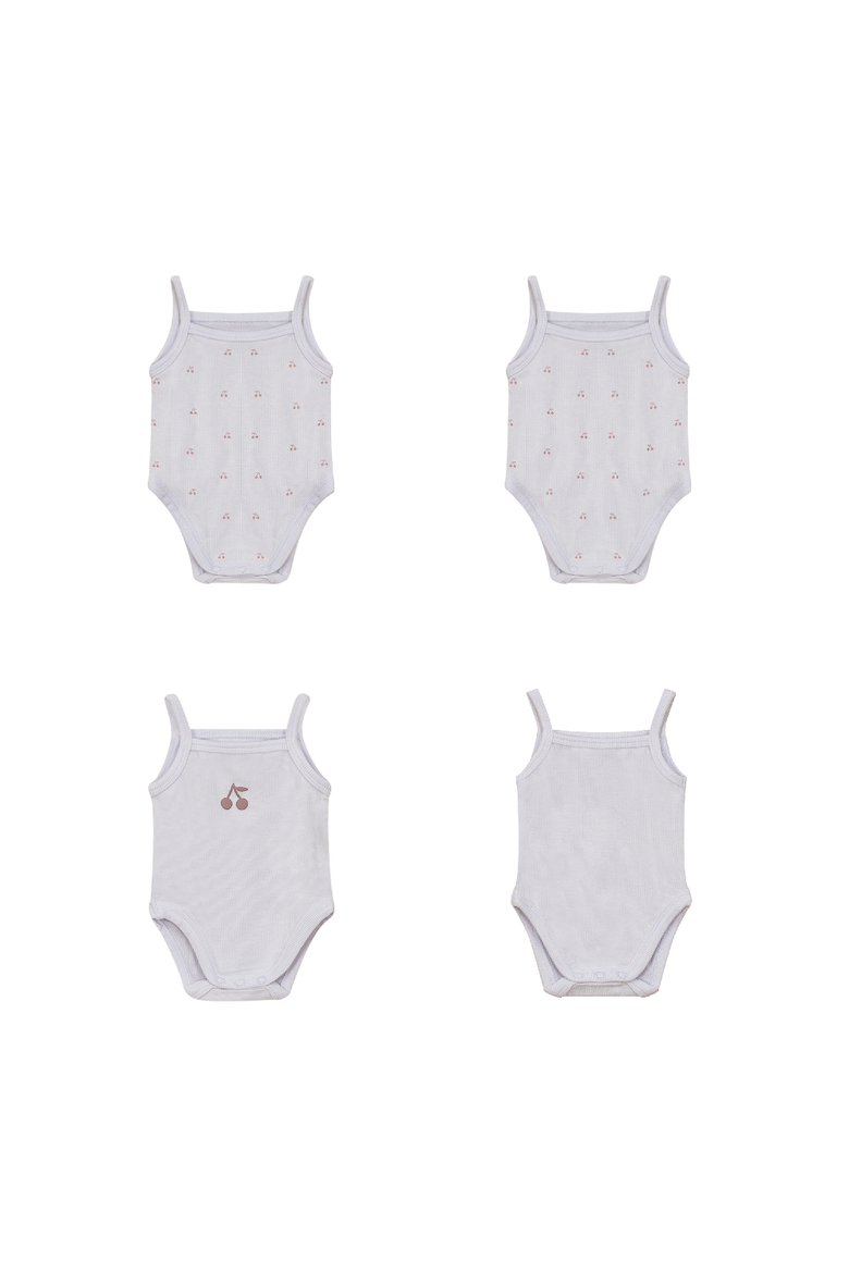 Ribbed Cherry Print Romper Set, Main, color, White/Mauve