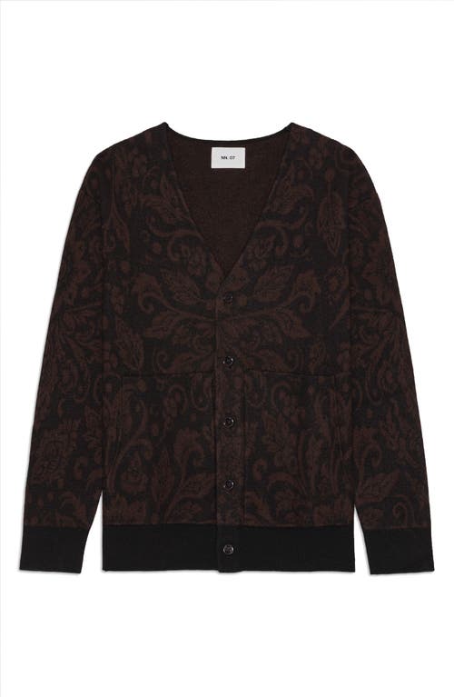 Nn07 Michael Jacquard Boiled Wool Cardigan In Black