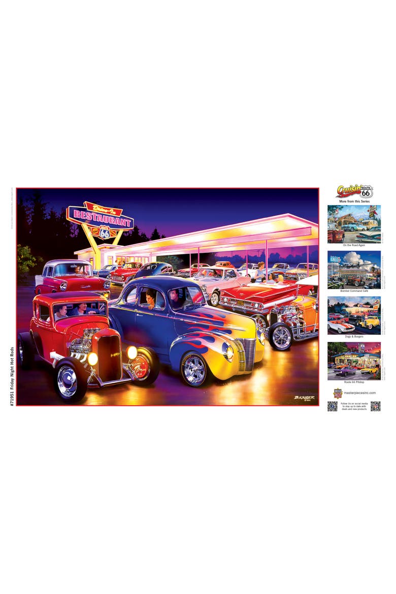 Friday Night Hot Rods 1000 Piece Puzzle, Alternate, color, Multicolor