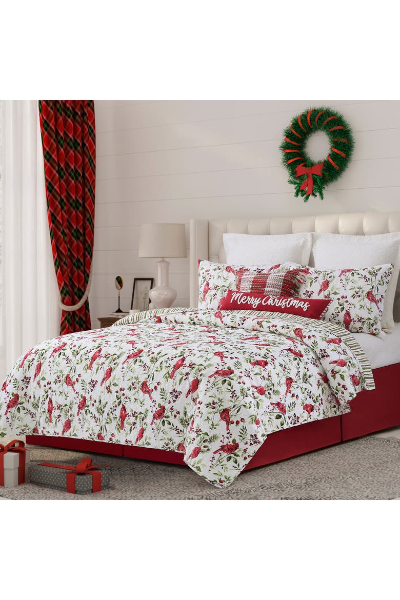Rosalind Cardinal Bedding Quilt Collection, Main, color, Red