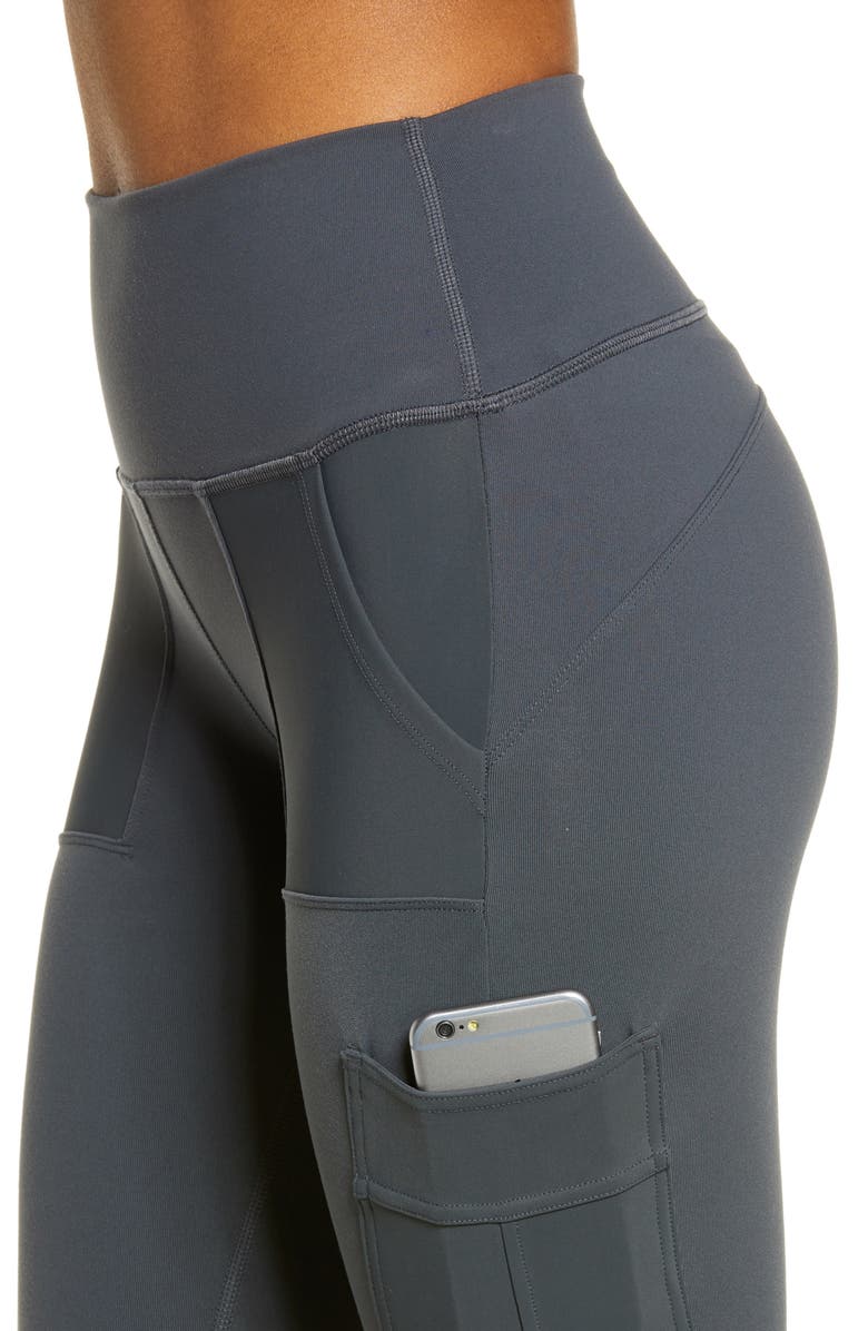 Alo High Waist Cargo Leggings, Alternate, color, Anthracite