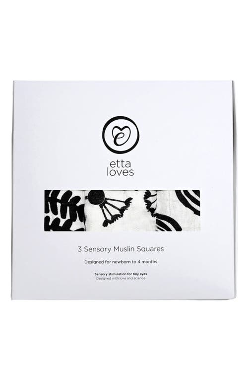 Etta Loves 3-pack Plant Sensory Organic Cotton Muslin Blankets In Plant Print