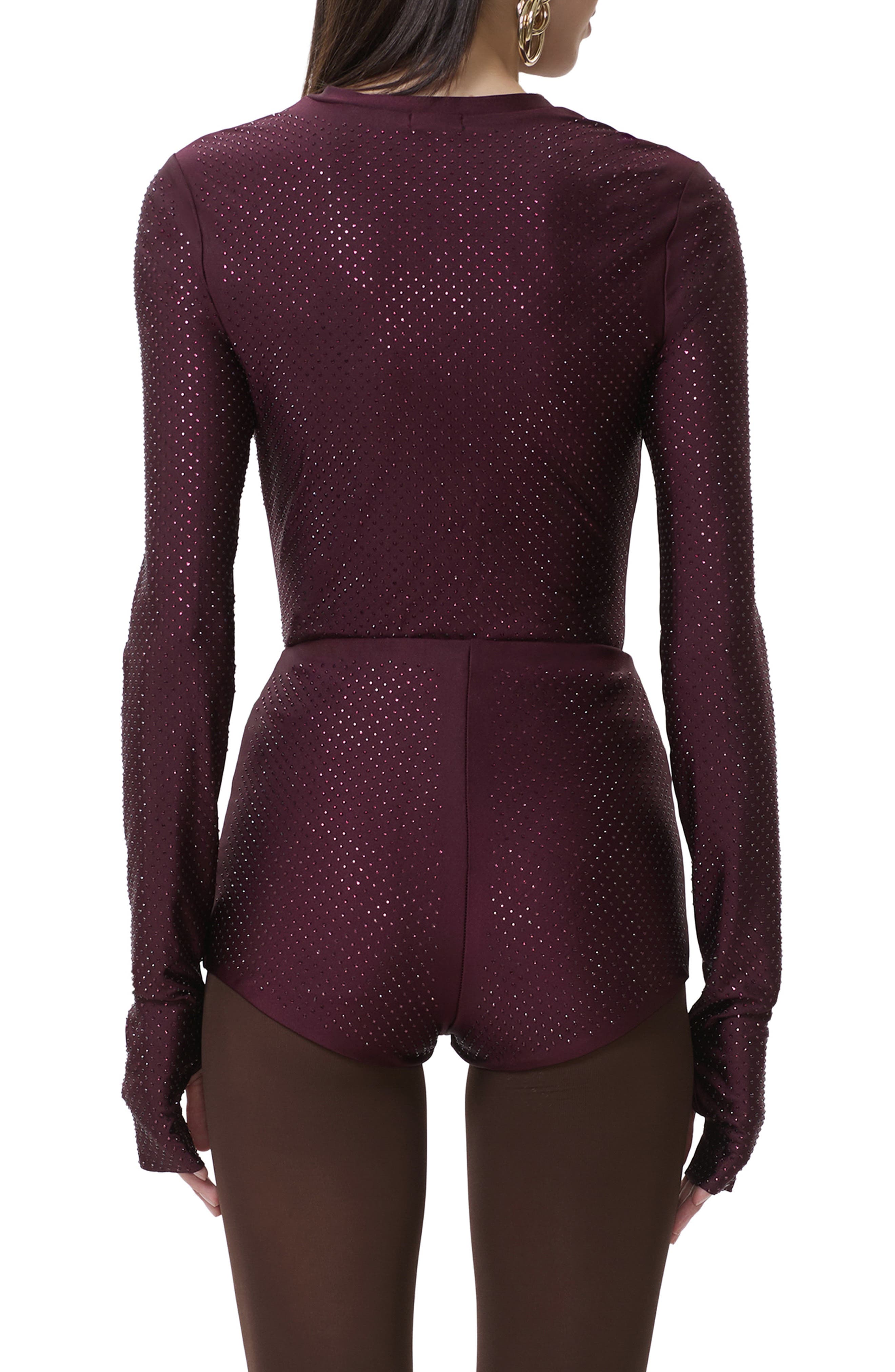 Kaylee Stud Accent Long Sleeve Mesh Top - image 2