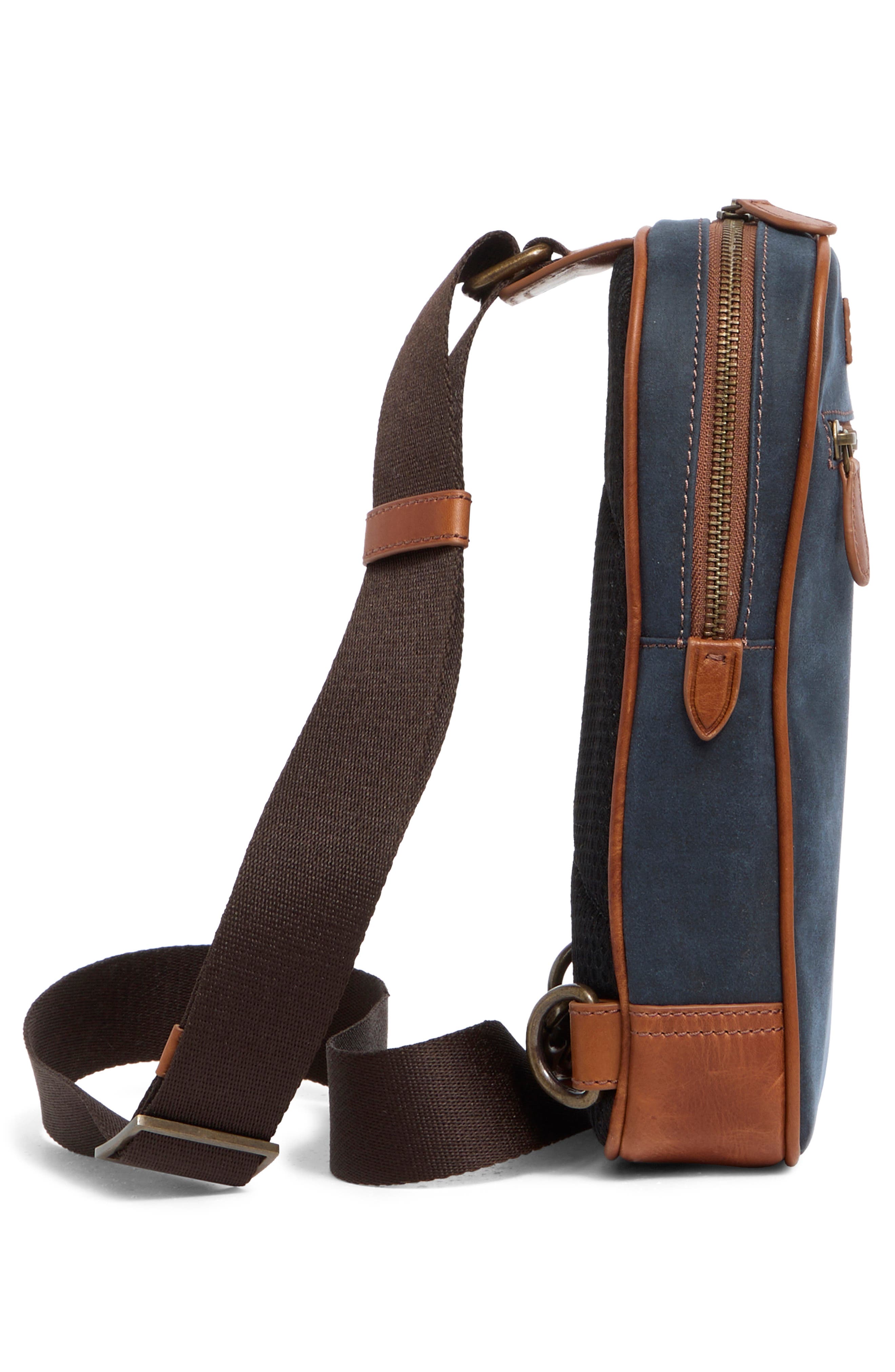 Johnston & Murphy Two-Tone Sling Bag, Alternate, color, Navy