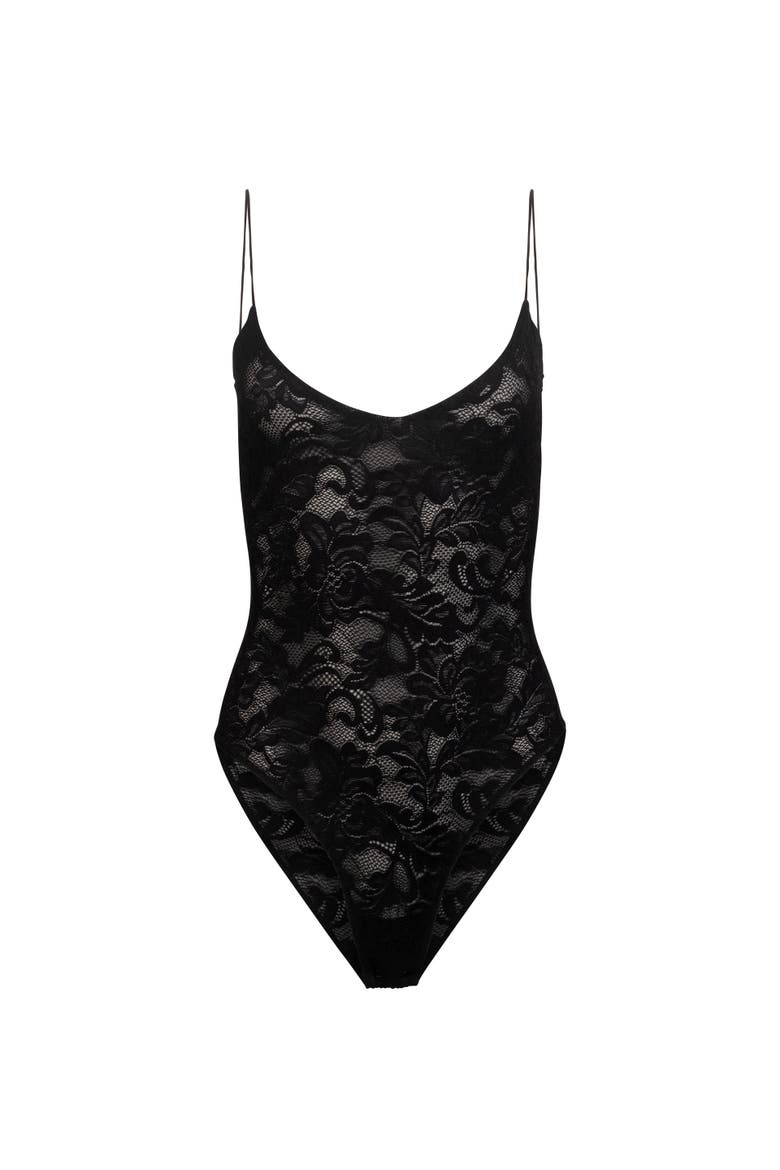 Agnes Lace Bodysuit, Alternate, color, Black